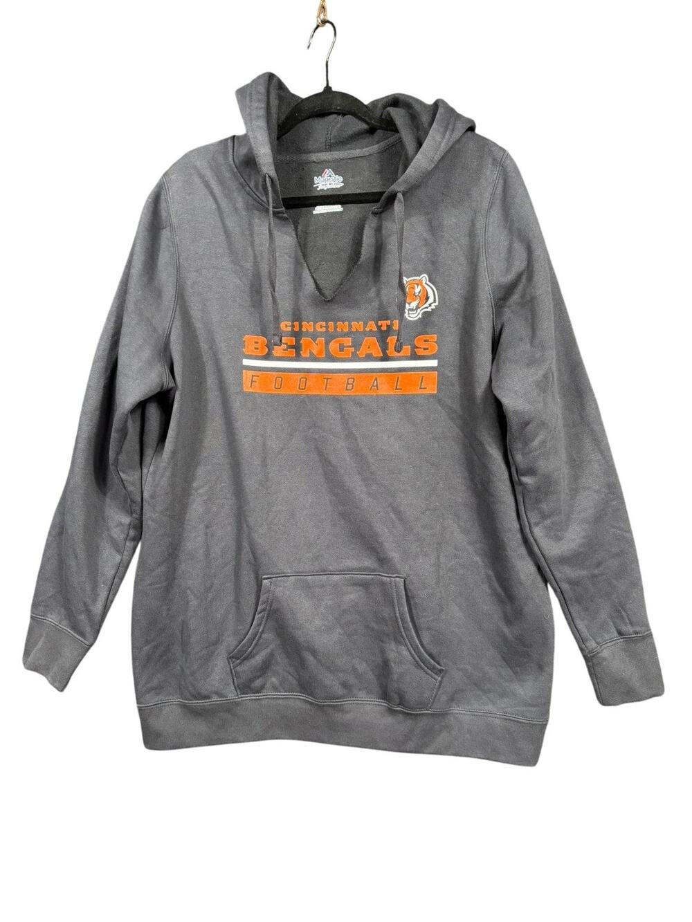 Cincinnati Bengals Hoodie Womens 2XL Gray NFL Football Sweatshirt Fleece Graphic